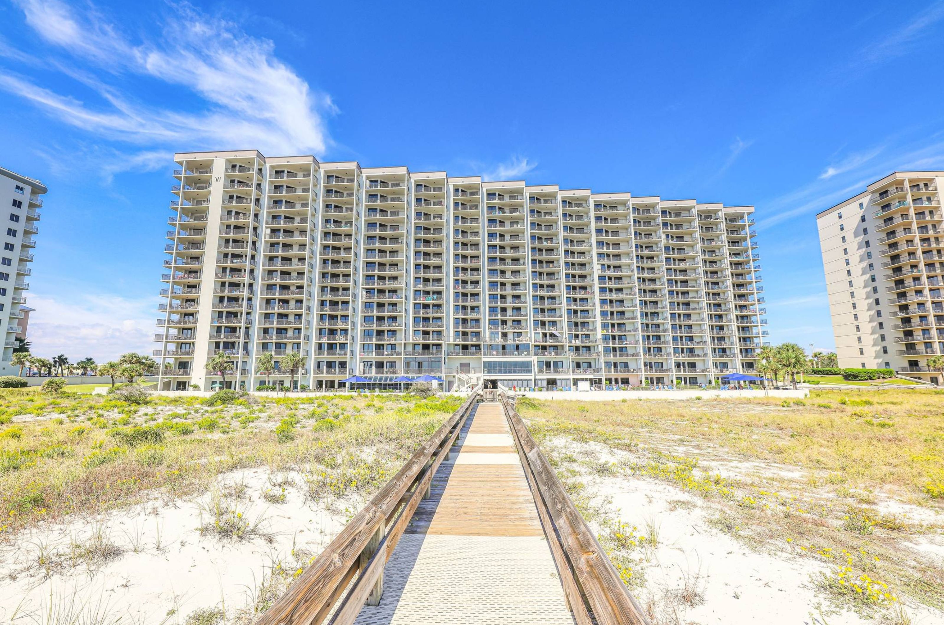 View from the beach of Phoenix VI in Orange Beach Alabama 