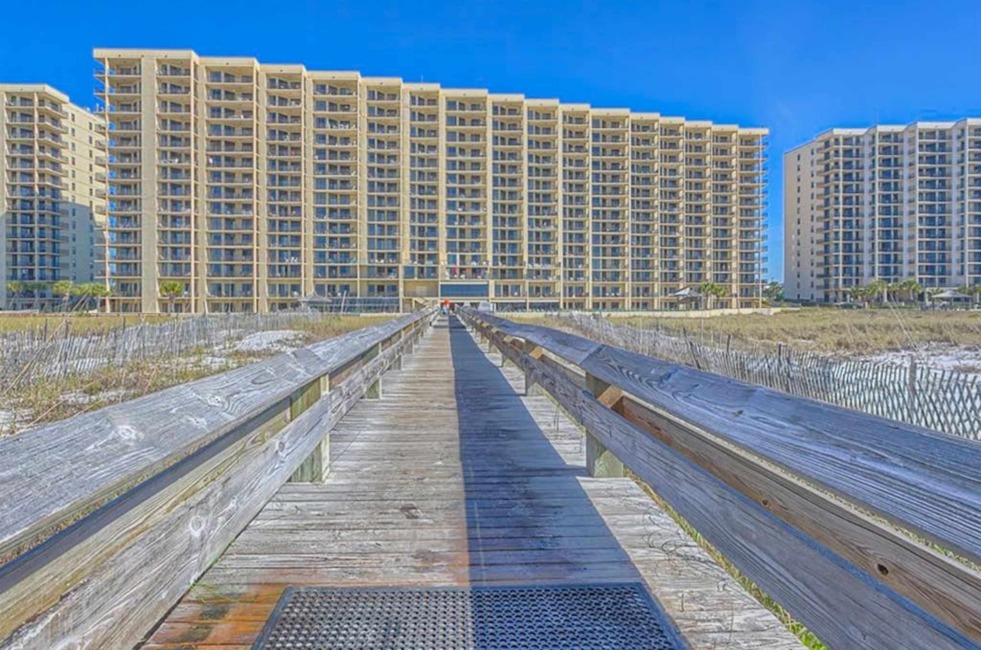 View from the beach of Phoenix VII in Orange Beach Alabama 