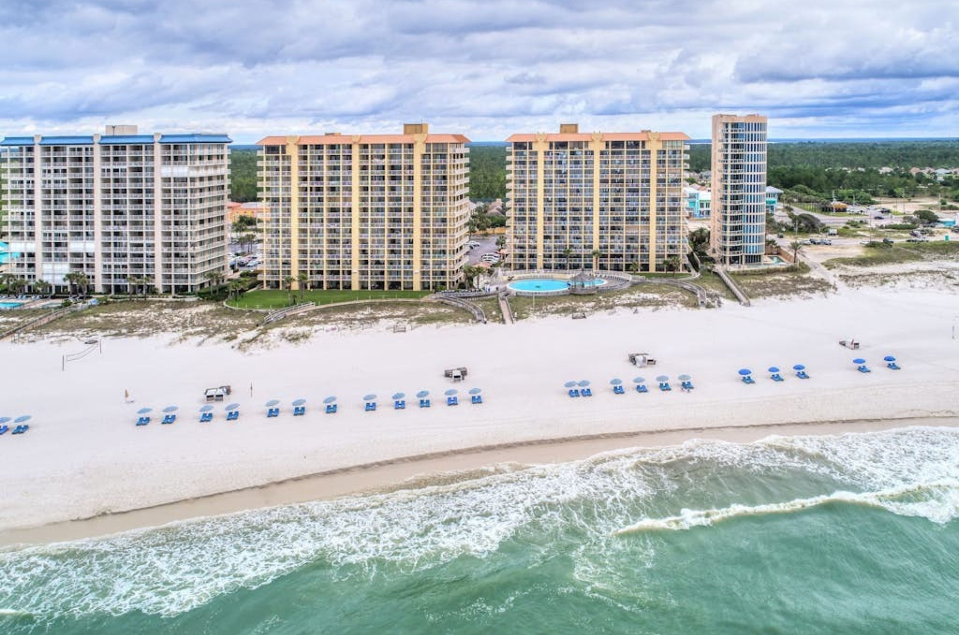 Birds eye view of Summer House on Romar Beach in Orange Beach Alabama