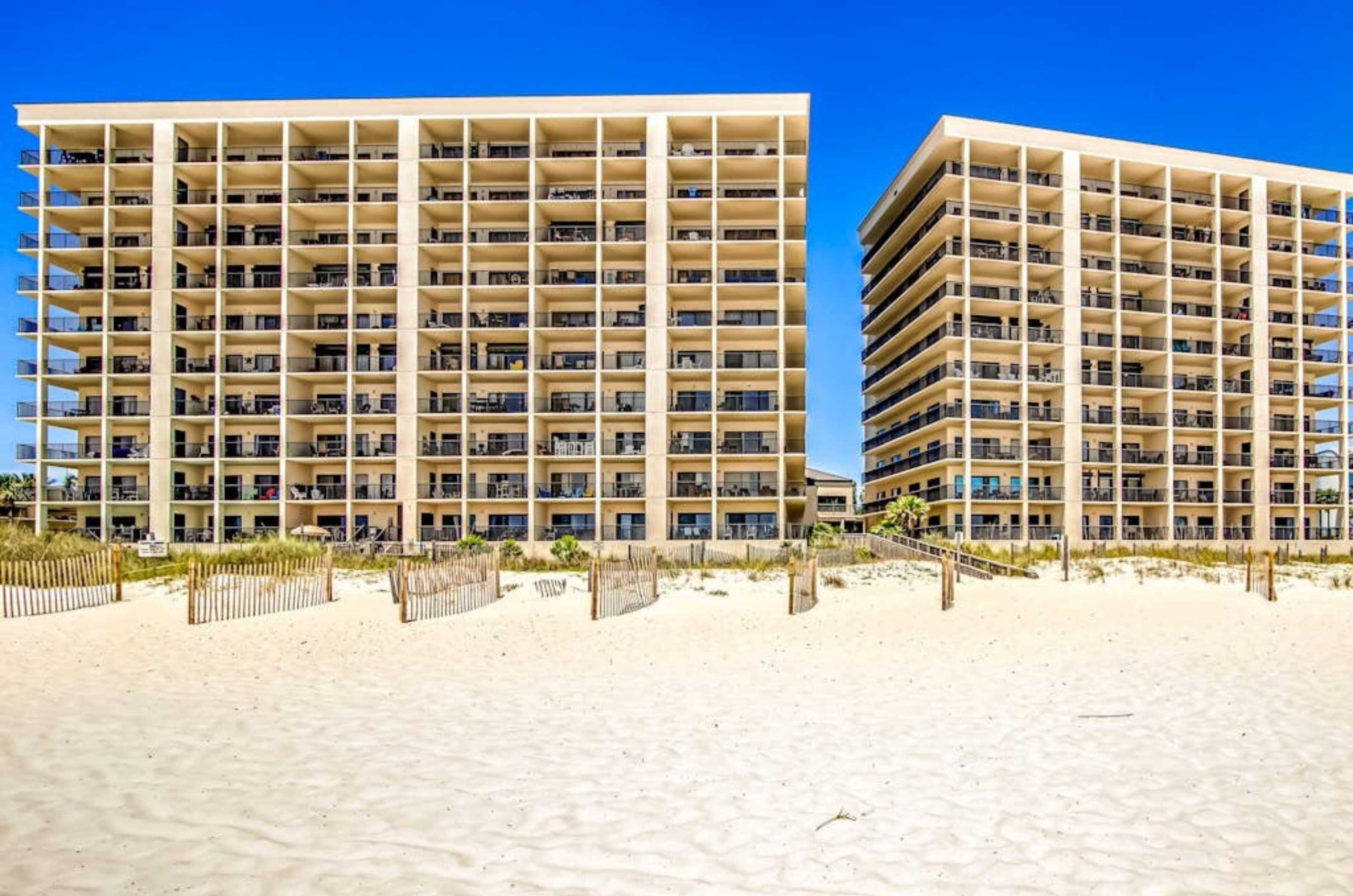 View from the beach of the Palms in Orange Beach Alabama 