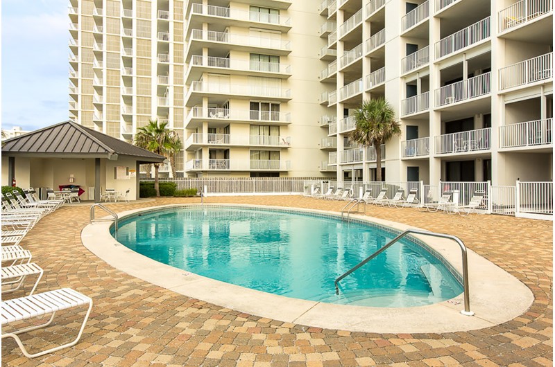 Large pool area to enjoy at Windward Pointe Condominiums in Orange Beach Alabama