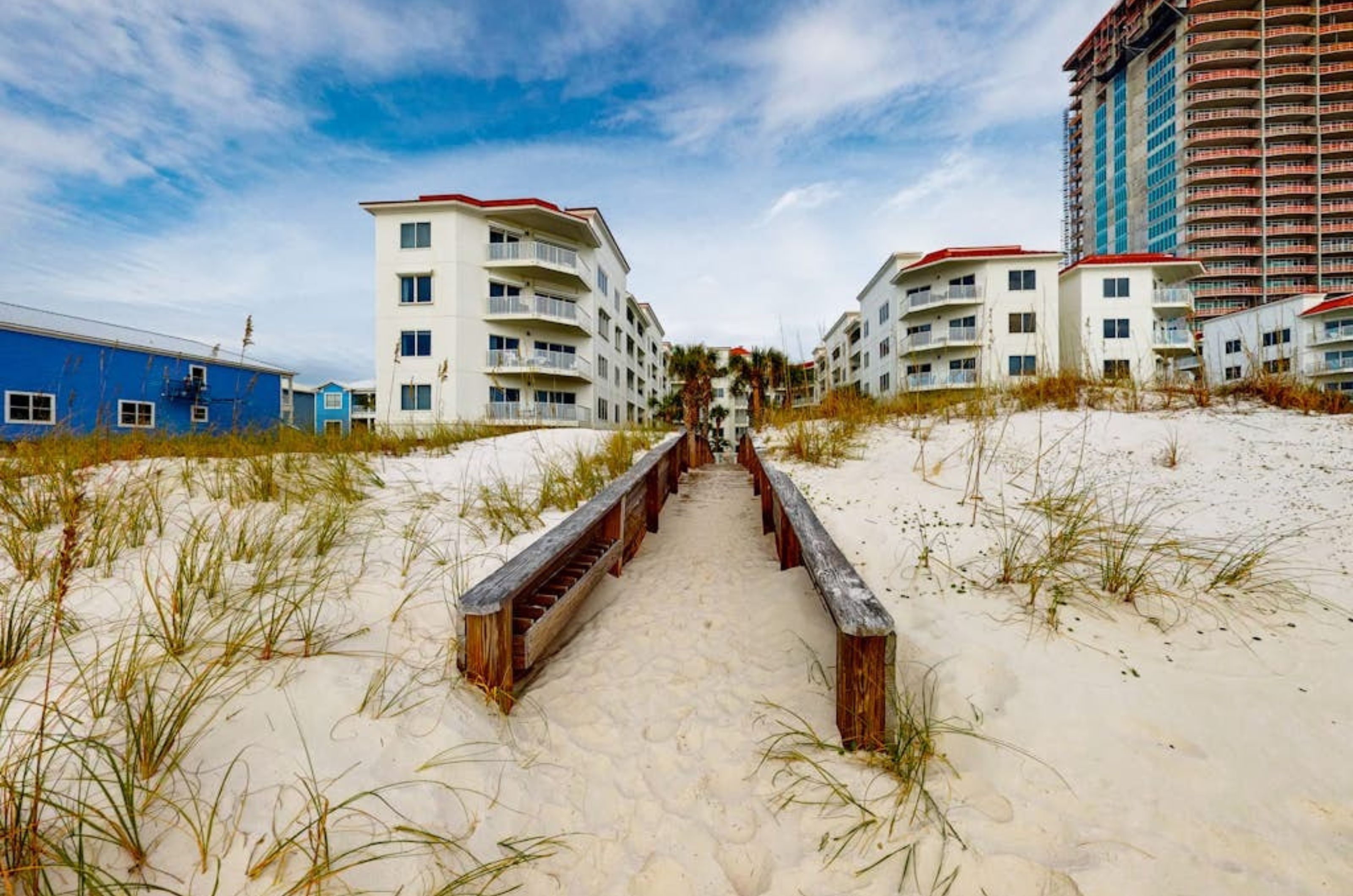 View from the beach of Palm Beach Condos in Orange Beach Alabama 