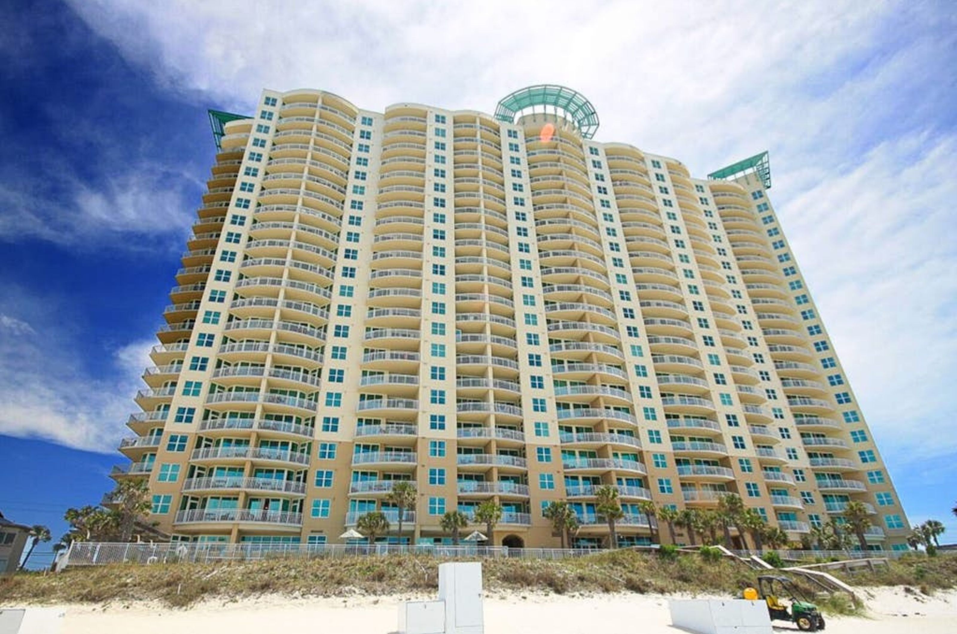 View from the beach of Aqua Resort in Panama City Beach Florida 