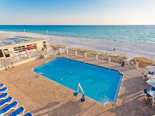 Pool and beach from Beachside Resort Panama City Beach in Panama City Beach FL 