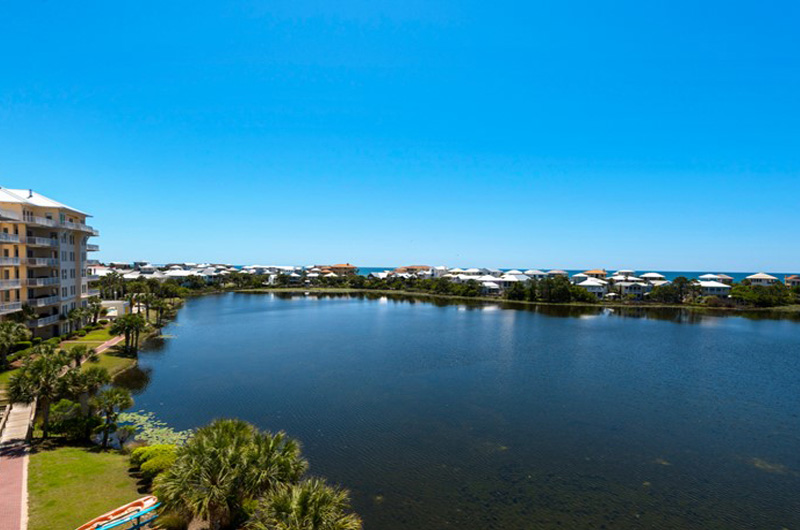 Enjoy the big view of the lake from your condo at  Carillon Beach Resort Inn