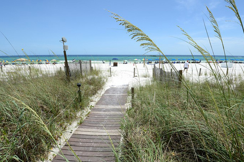 Convenient boardwalk to the beach at Continental Condominiums in Panama City Beach Florida