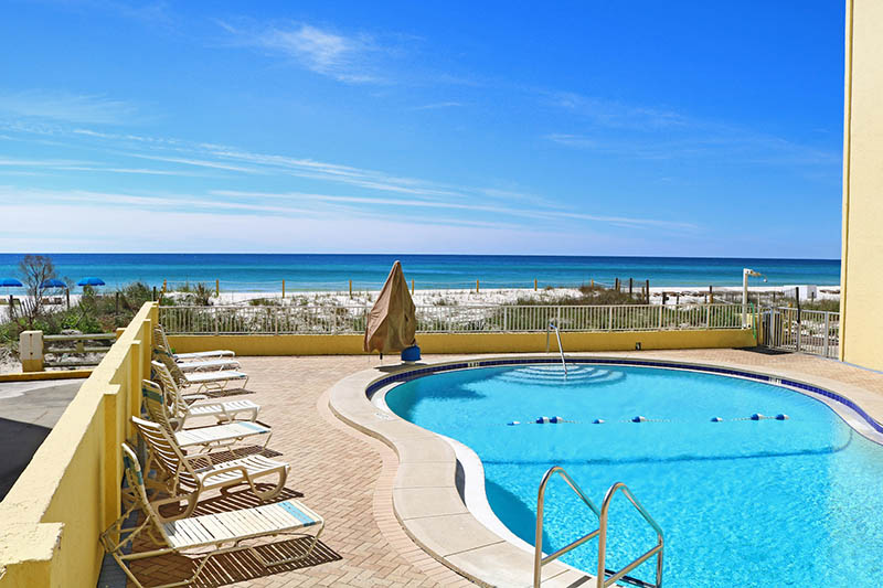 Relax and unwind in the beachfront pool at Continental Condos in Panama City Beach FL