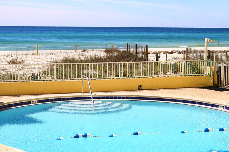 Watch the waves as you float in the pool at Continental Condos in Panama City Beach FL