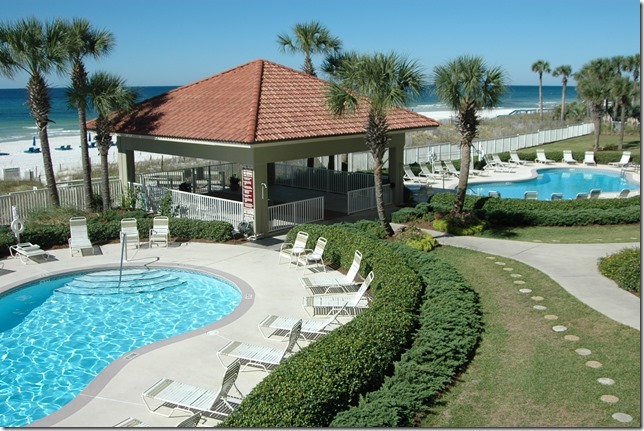 Pool is directly Gulf front at Coral Reef in Panama City Beach FL