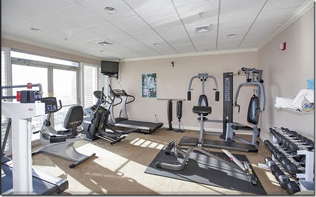 When not on the beach get your workout in at the gym at Coral Reel in Panama City Beach FL