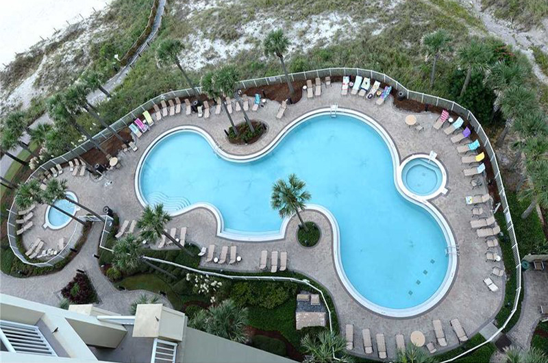View the pool from you balcony at Grand Panama Beach Resort in Panama City Beach FL