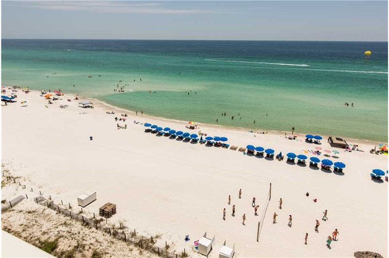 see miles of beach from Grandview East Resort in Panama City Beach Florida