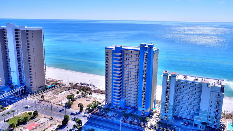 Aerial view of Grandview East Resort in Panama City Beach Florida