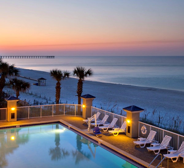 Beachfront pool at Holiday Inn Club Vacations in Panama City Beach Florida