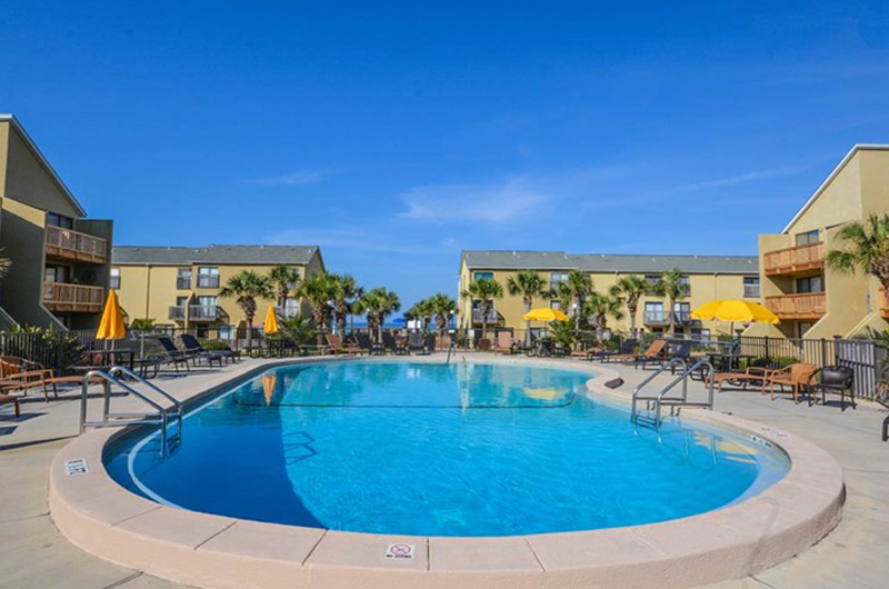 Lounge around the large pool at Largo Mar in Panama City Beach FL