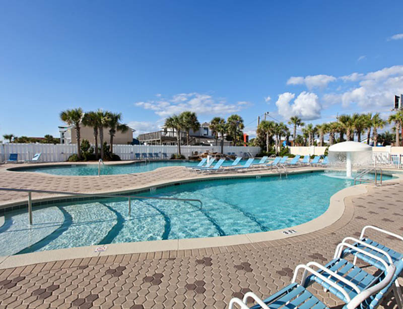 Huge pool area at Majestic Beach Resort in Panama City Beach FL