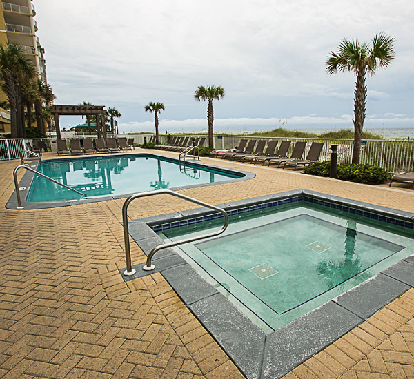 Beachfront pool at Ocean Villa in Panama City Beach Florida