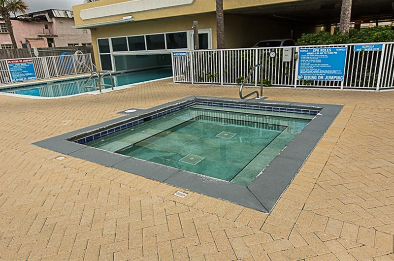 Large hot tub for relaxing at Ocean Villa in Panama City Beach FL