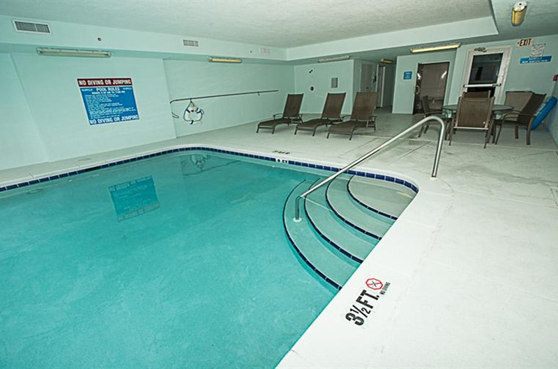 Enjoy the indoor pool all year long at Ocean Villa in Panama City Beach FL