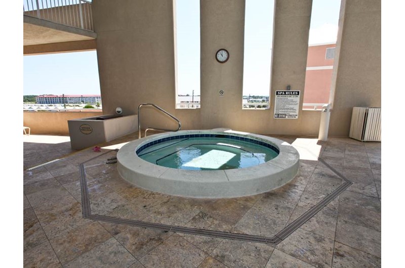 Soak your stress away in the hot tub at Palazzo in Panama City Beach Florida