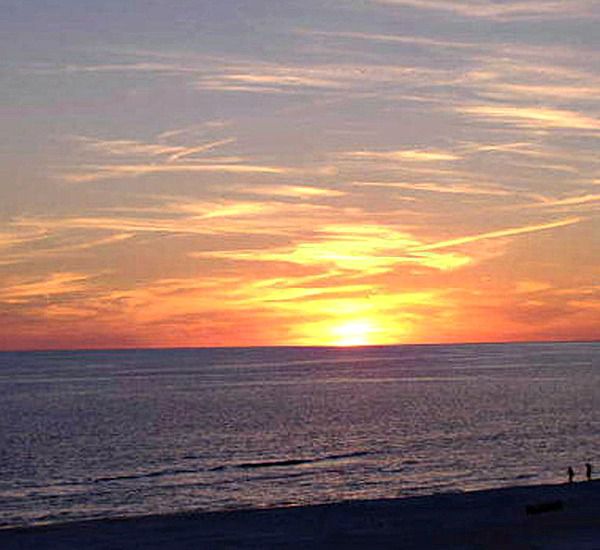 Golden sunset over the Gulf at Pelican Walk Panama City