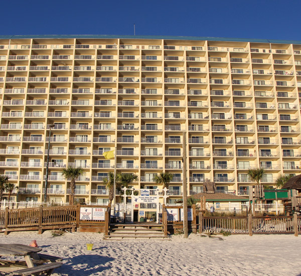 You will be directly on the beach at Summit Beach Resort in Panama City Beach Florida