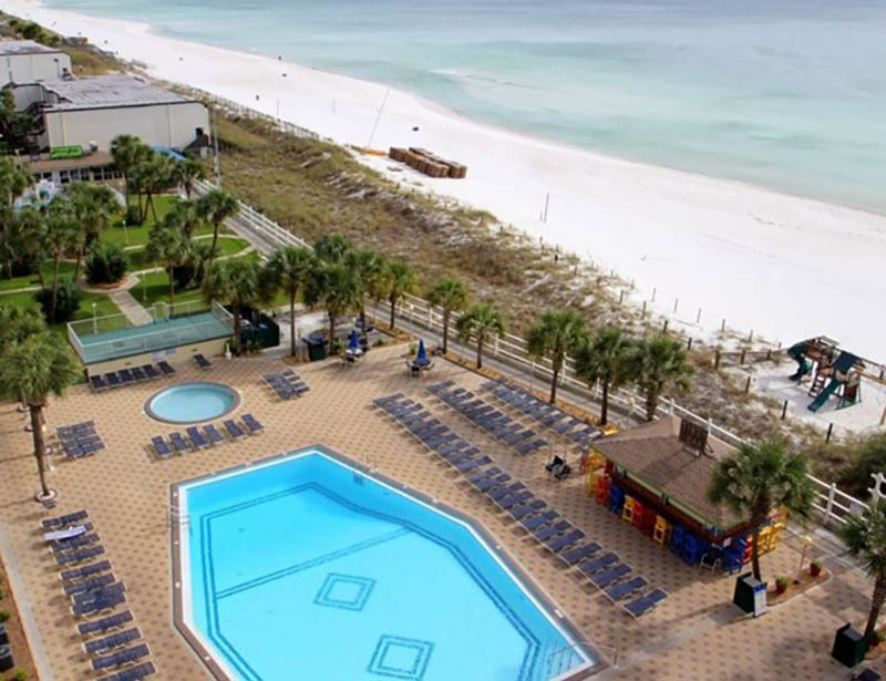 Wonderful view of the beach and pool at Summit Beach Resort in Panama City Beach Florida