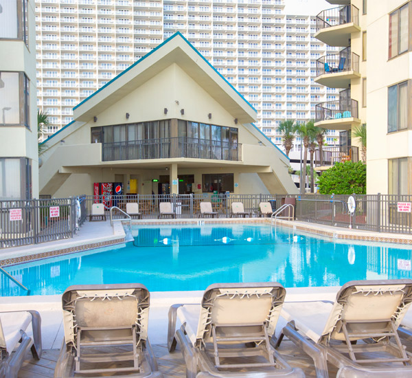 There is plenty of room in the pool at Sunbird Beach Resort in Panama City Beach Florida