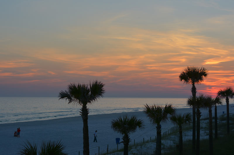 Sunset at the beach at The Shores in Panama City Beach FL