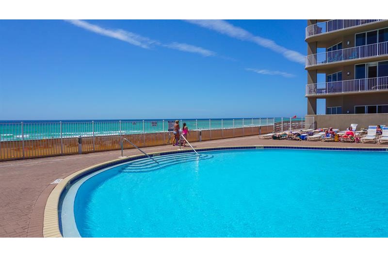 One of two outdoor pools that are directly on the beach at Tidewater Beach Resort in Panama City Beach Florida