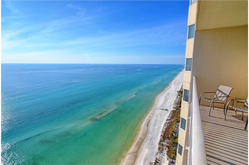 See down the coastline fo the Gulf from Tidewater Beach Resort in Panama City Beach Florida