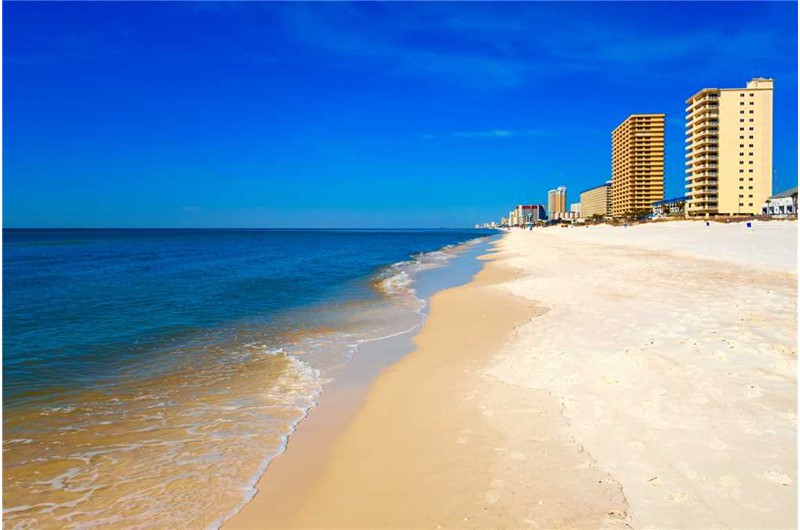 Enjoy a walk down the beach right in front of Treasure Island in Panama City Beach Florida