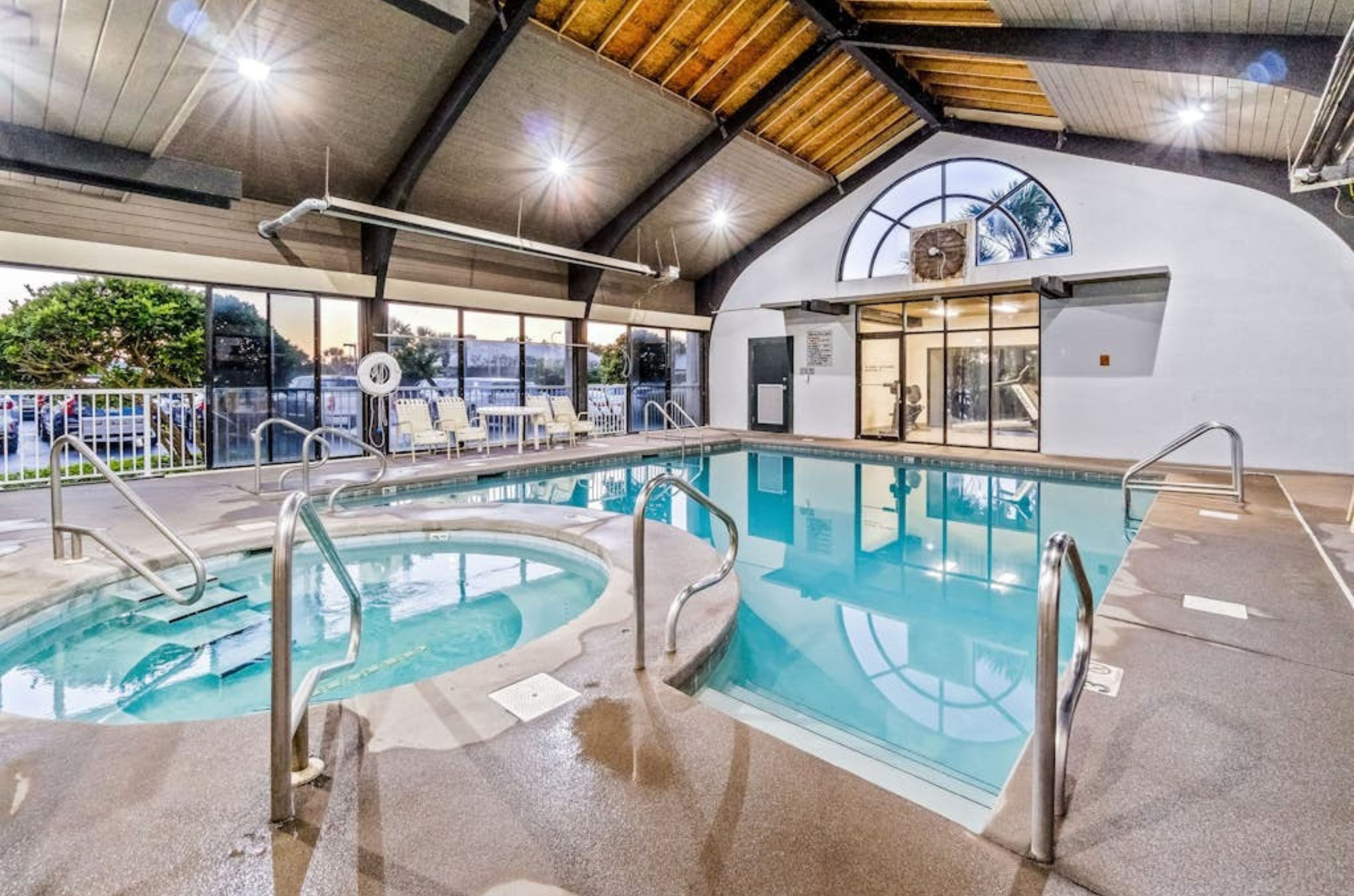 The indoor hot tub and pool at Pelican Pointe in Orange Beach Alabama 