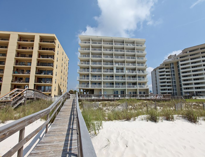 The crosswalk makes an easy walk from the beach to Perdido Skye Condominiums Perdido Key Florida