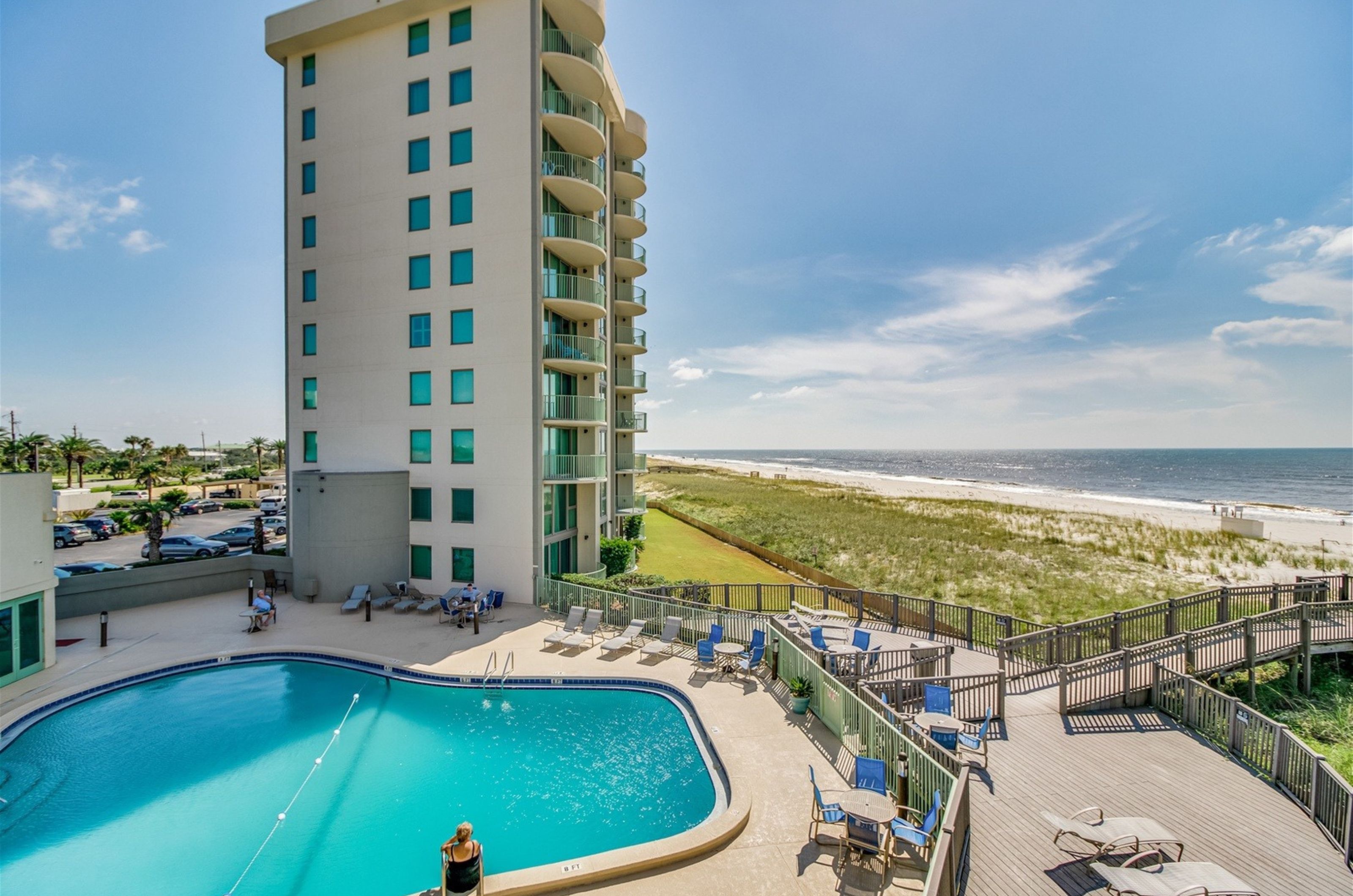 The outdoor pool beside Perdido Towers in Perdido Key Florida 