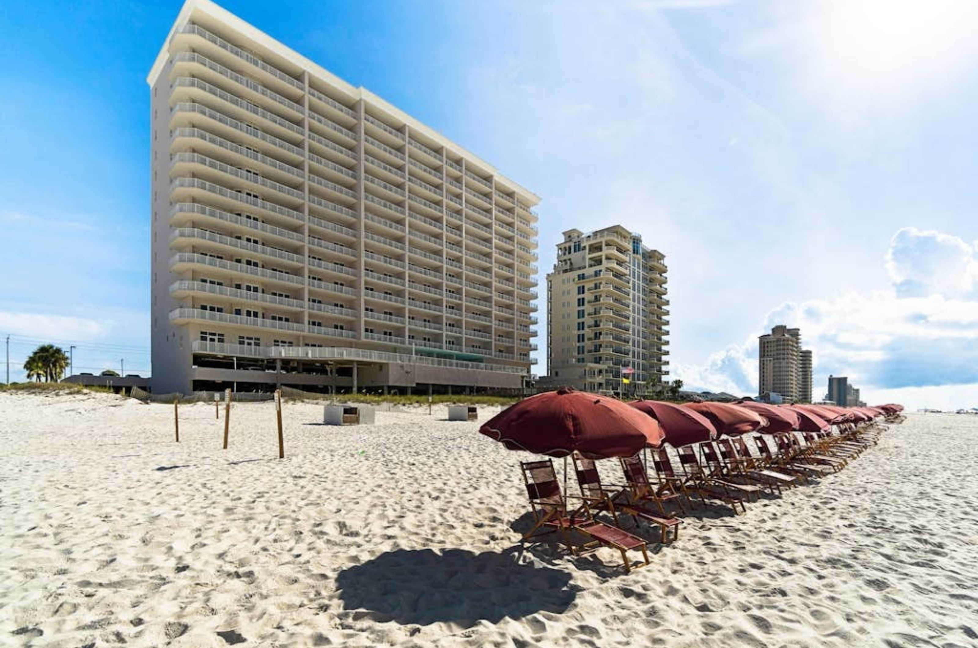 View from the beach of Windemere Condominiums in Perdido Key Florida 