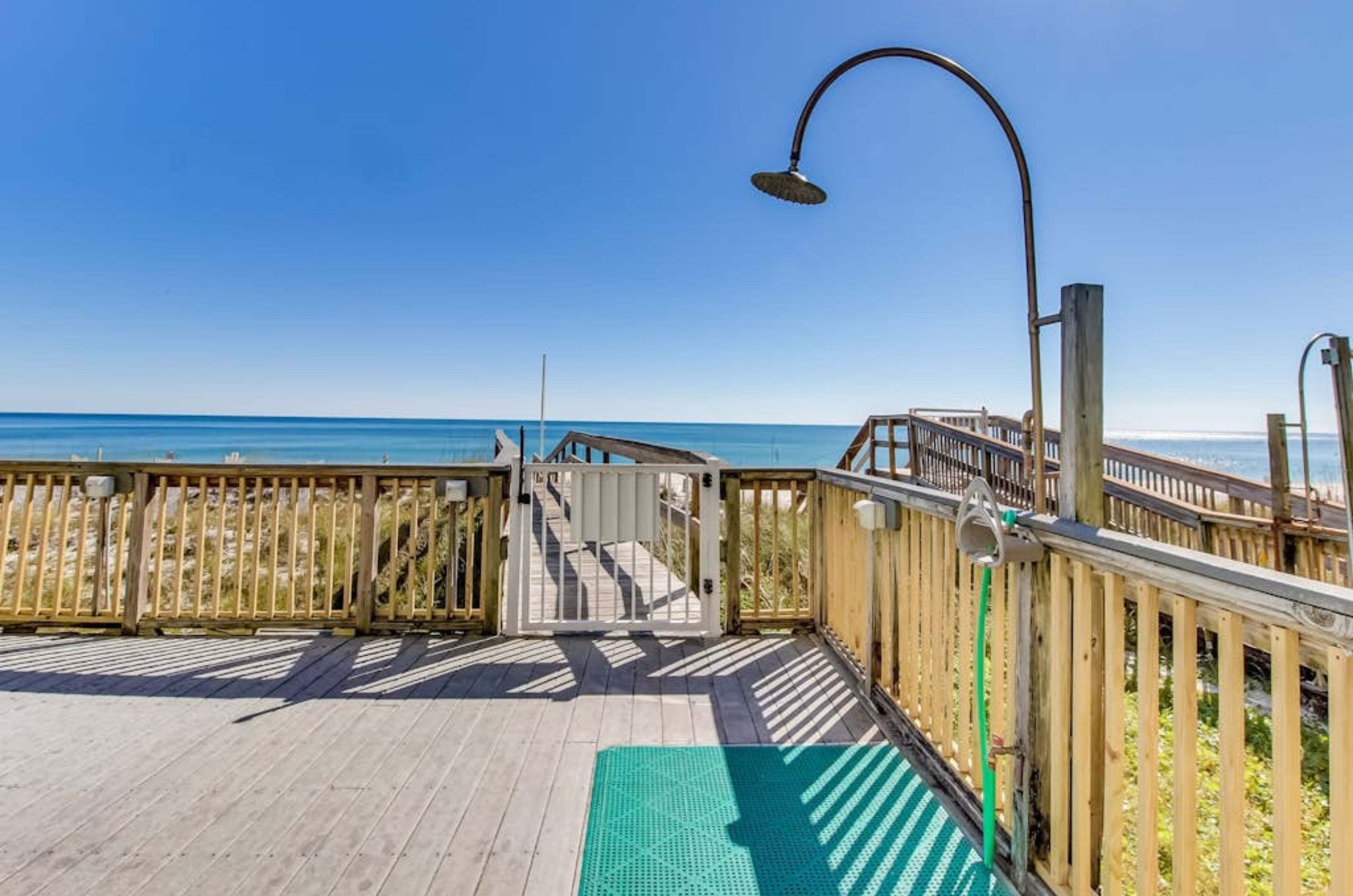 The outdoor shower next to the beach at Perdido Skye 