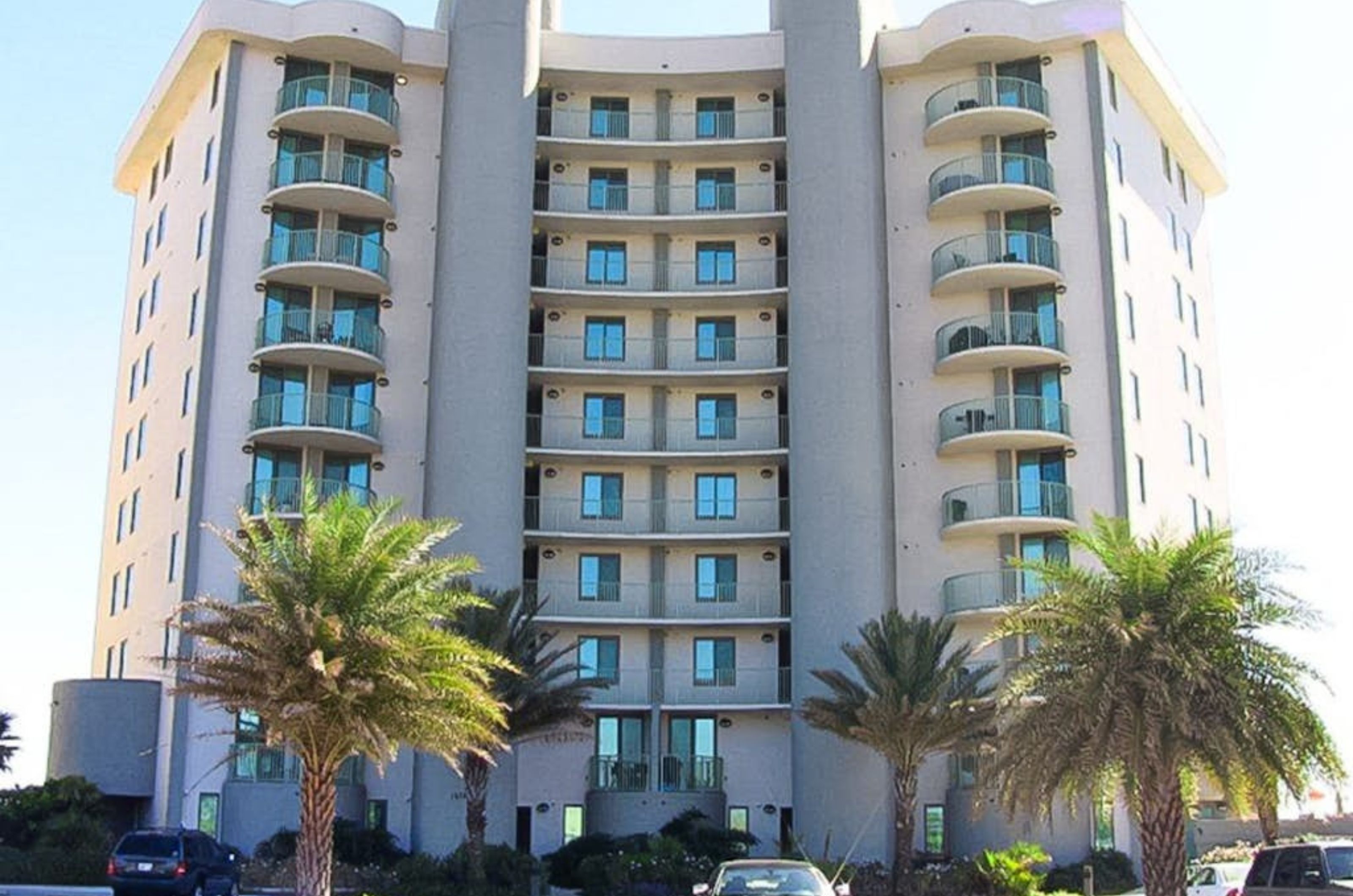 The streetside exterior of Perdido Towers in Perdido Key Florida 