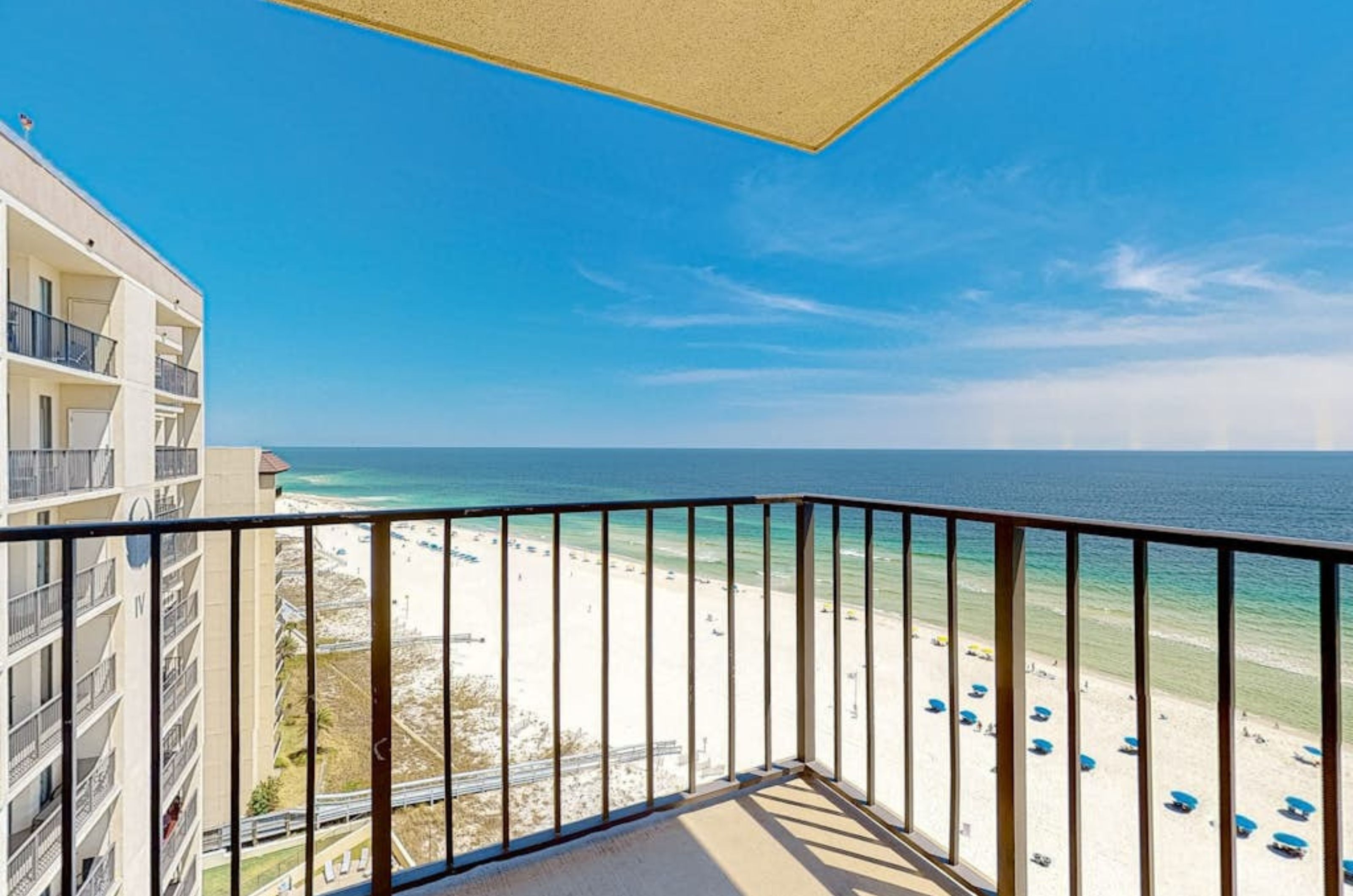 View from a private balcony looking down the beach at Phoenix III