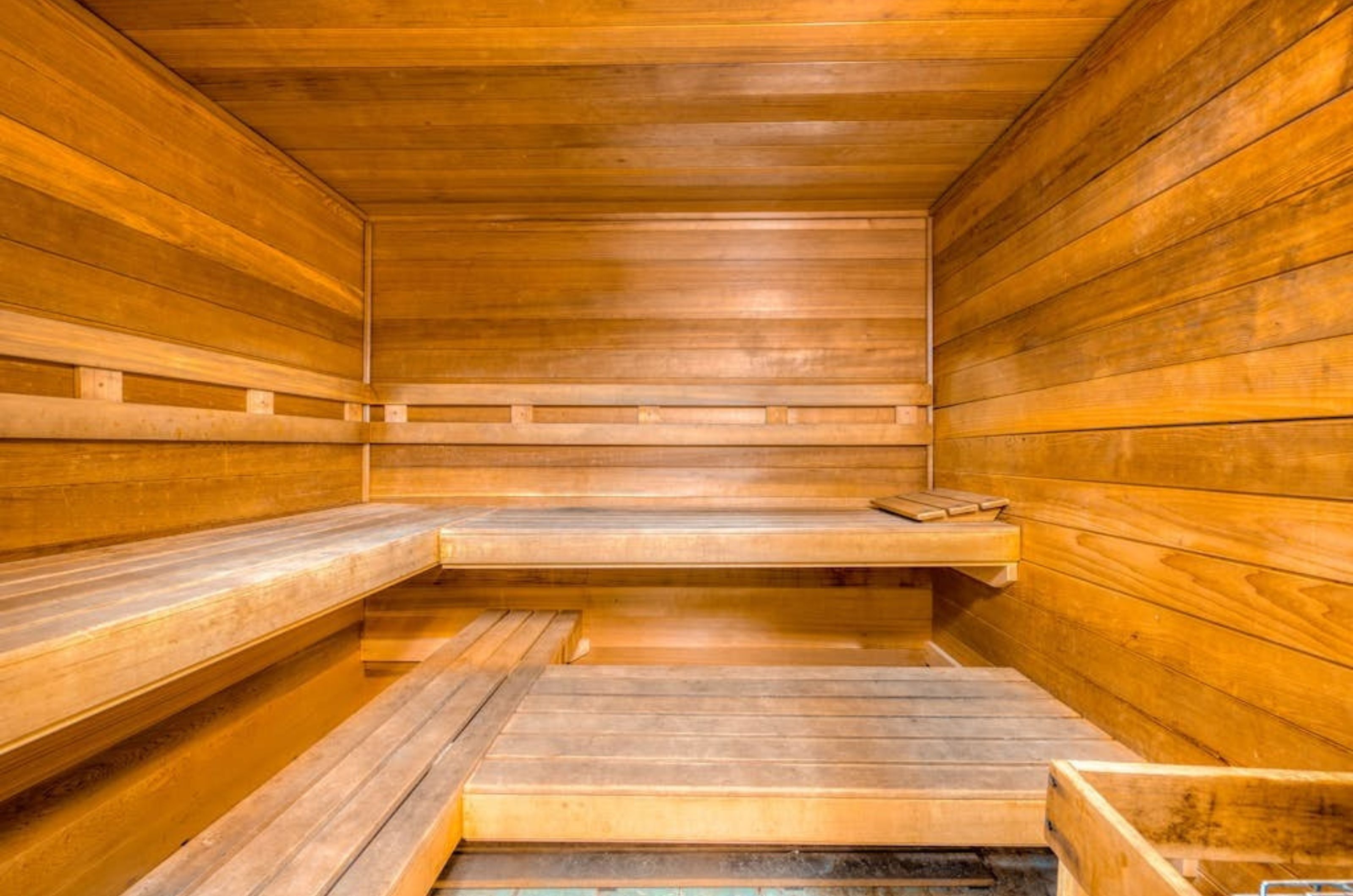 The interior of the sauna at Phoenix V in Orange Beach Alabama 