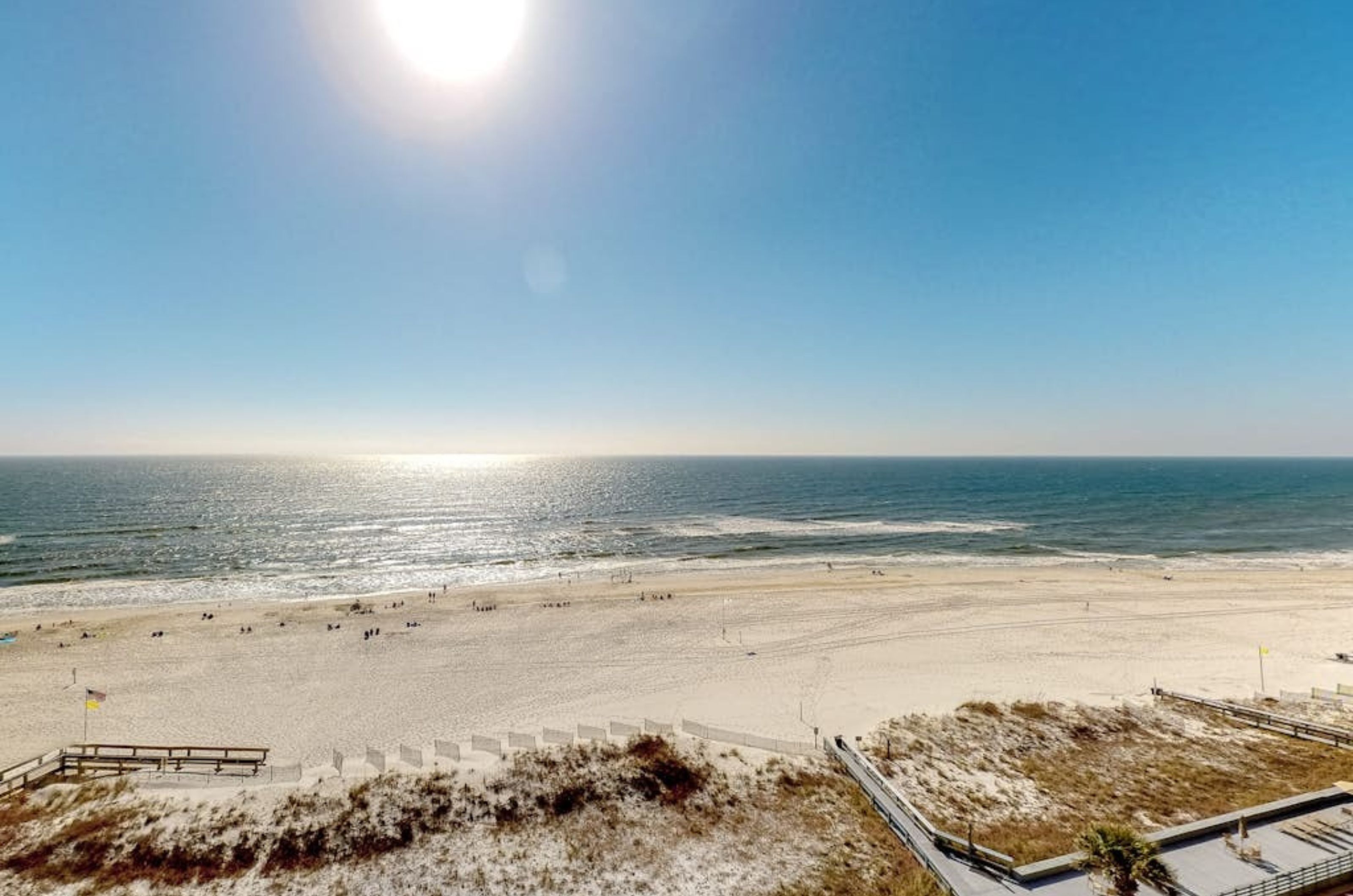 View of the Gulf from a private balcony at Phoenix V in Orange Beach Alabama 