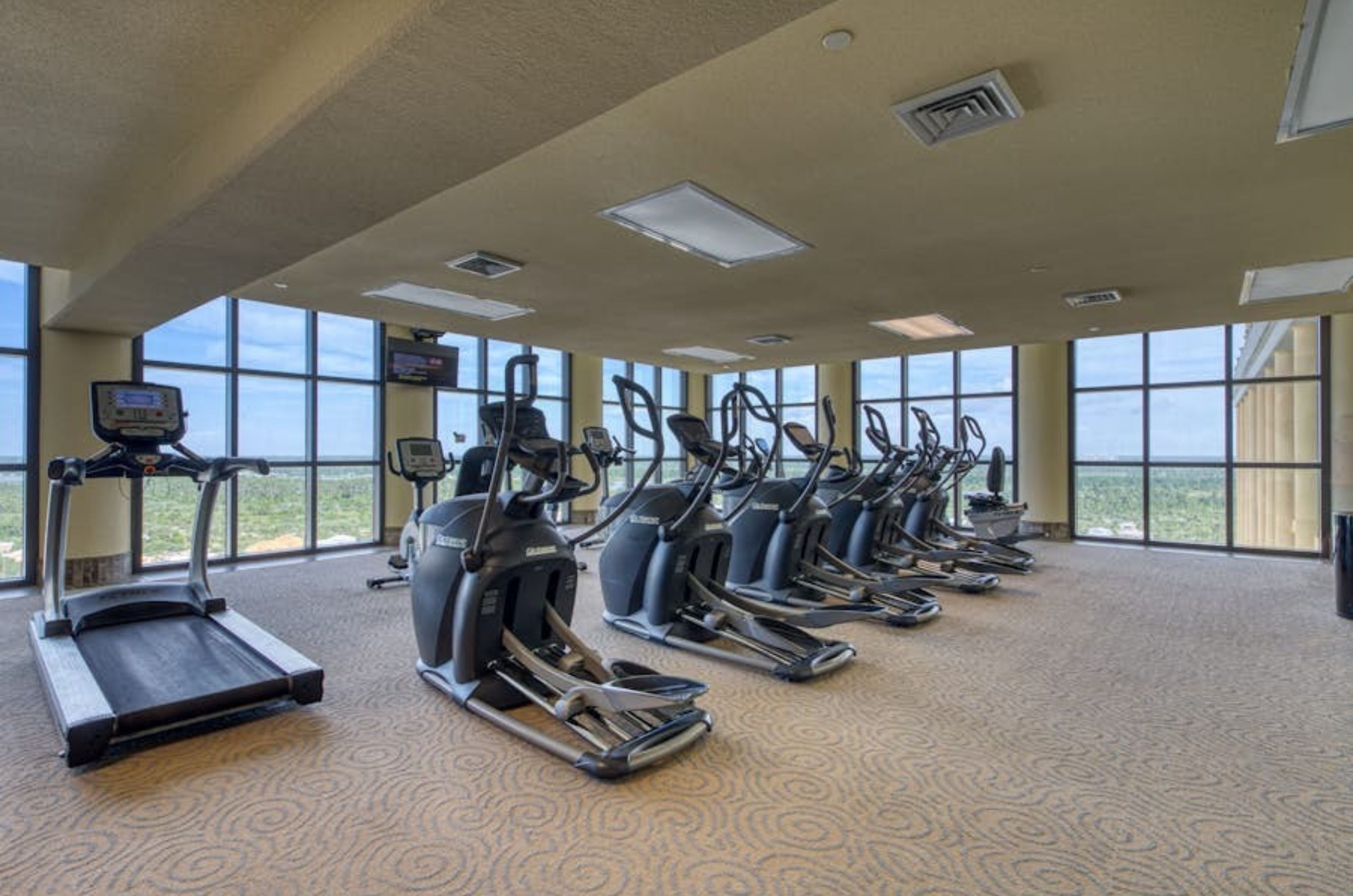 Equipment in the gym at Phoenix West II in Orange Beach Alabama 