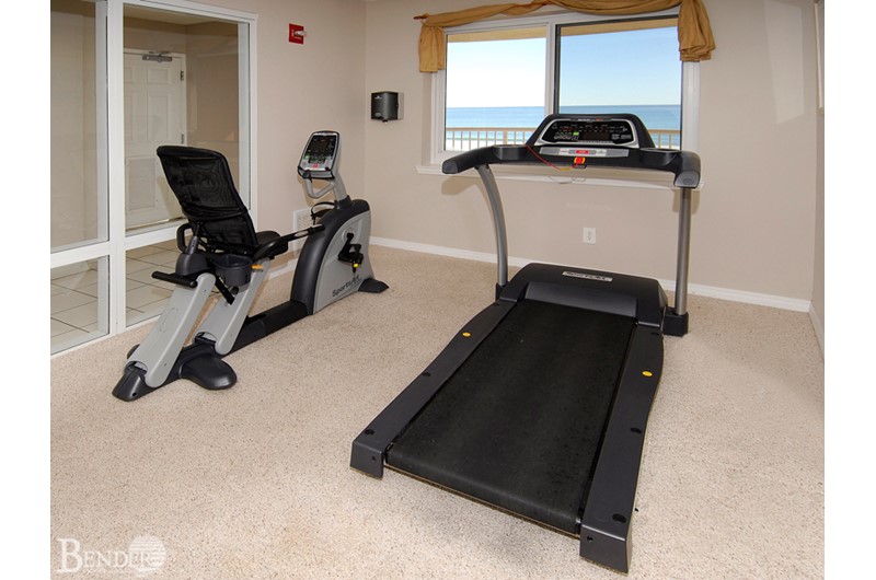 Stay in shape in the workout room at Royal Palms in Gulf Shores AL