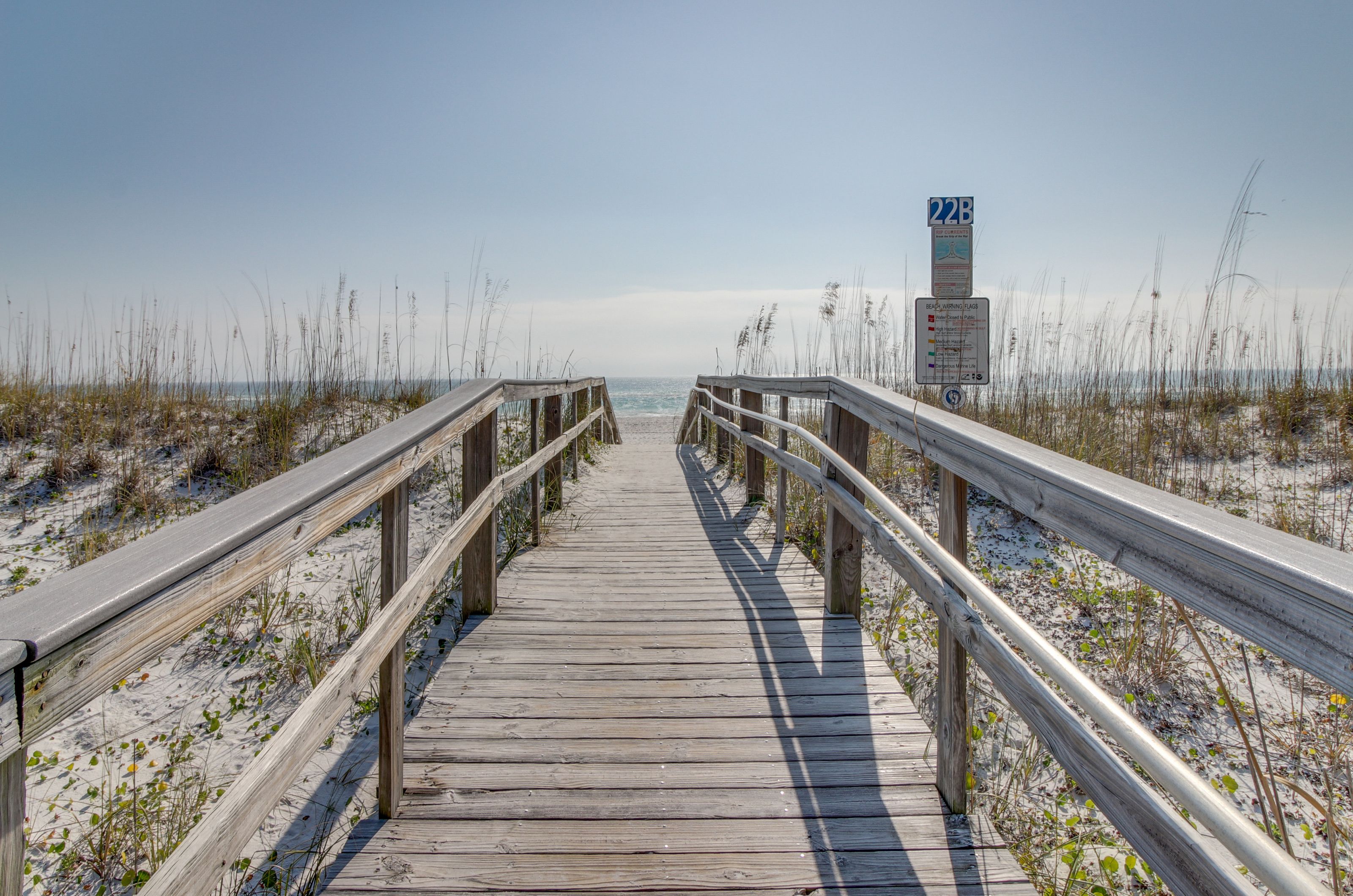 Boardwalk leading to the beach across the street from Santa Rosa Dunes