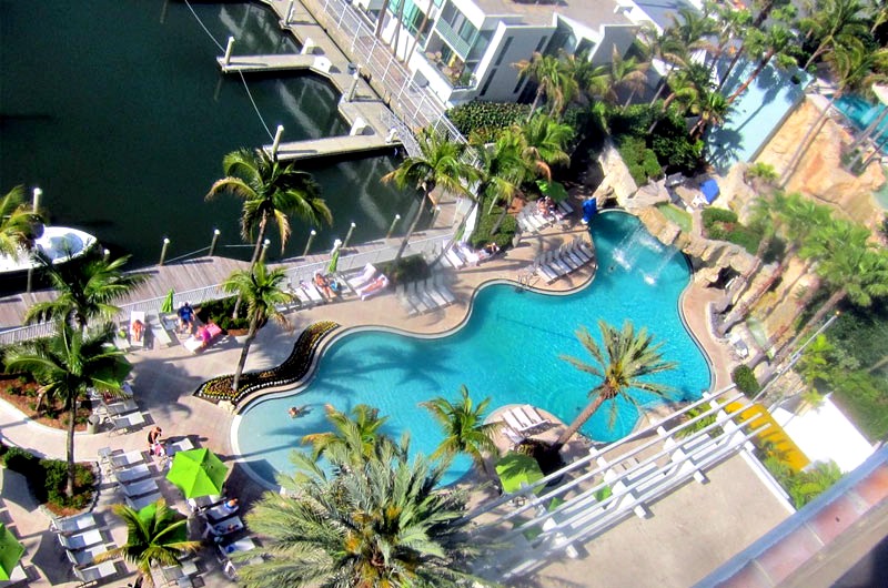 Arial view of pool at Hyatt Regency in Sarasota FL