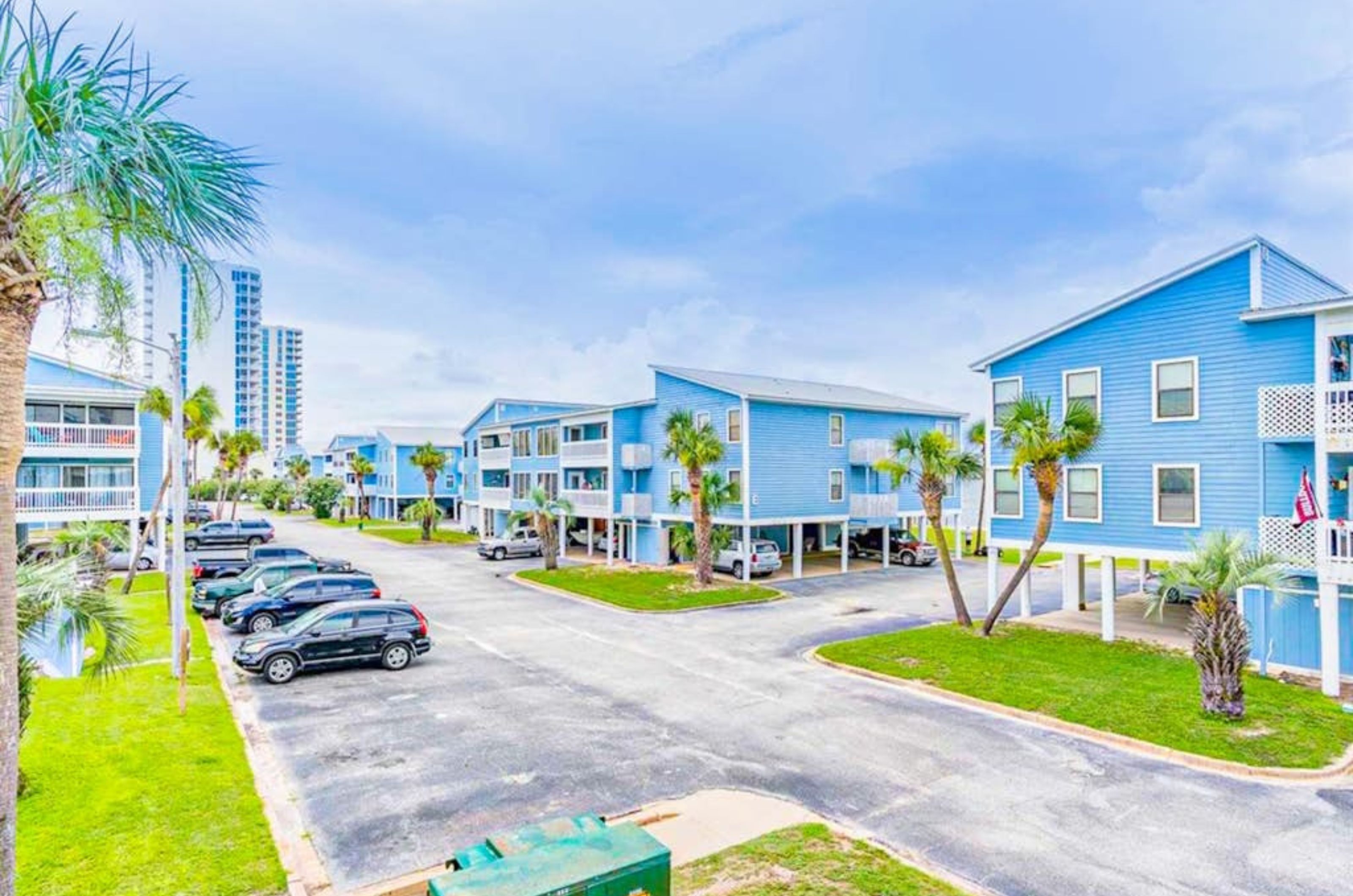 View of the streets in front of Sea Oats Condos in Gulf Shores Alabama 