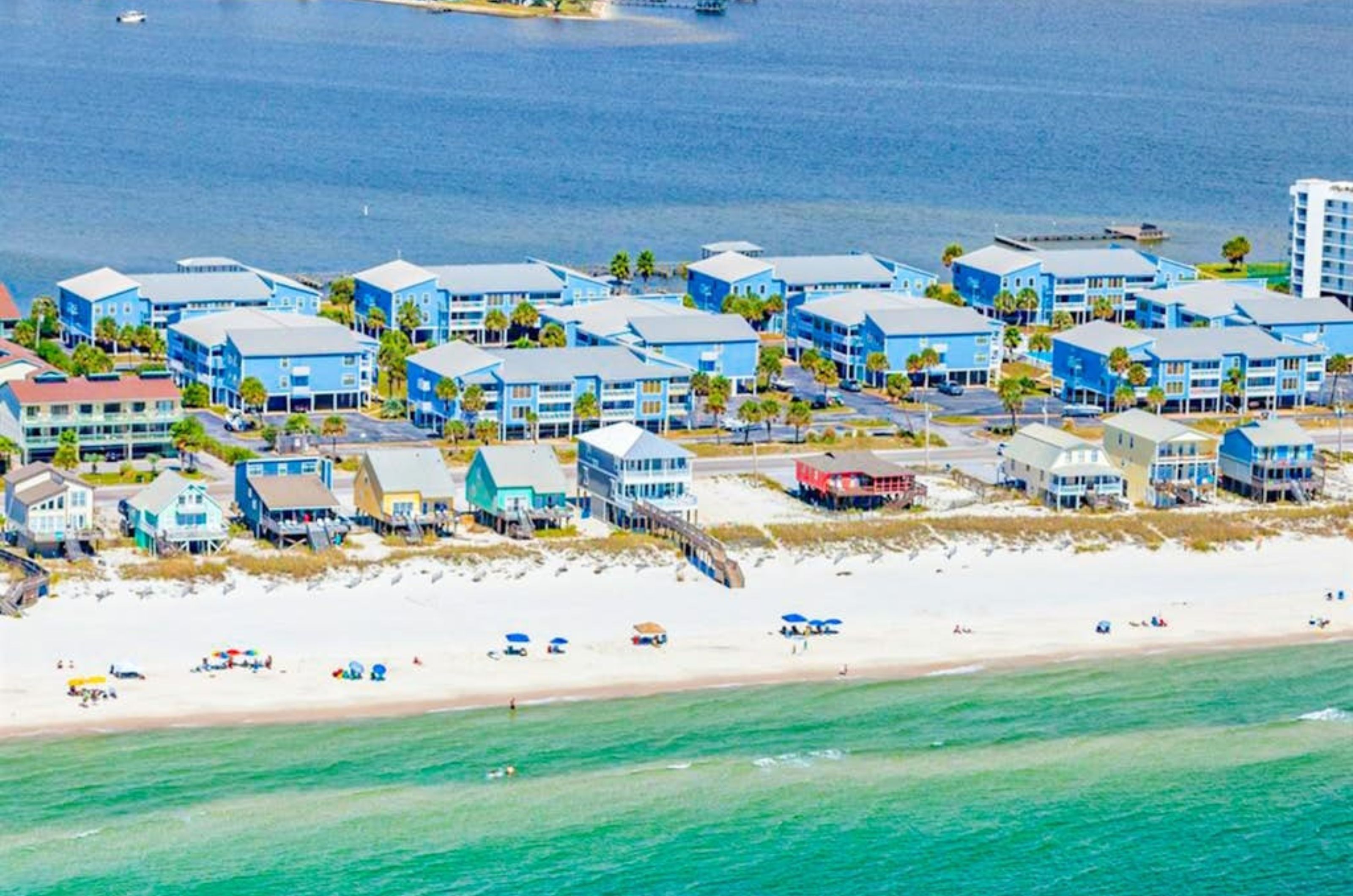 Aerial view from the Gulf of Sea Oats in Gulf Shores Alabama 