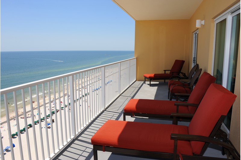 Enjoy the large balconies at Seawind Condos in Gulf Shores Alabama