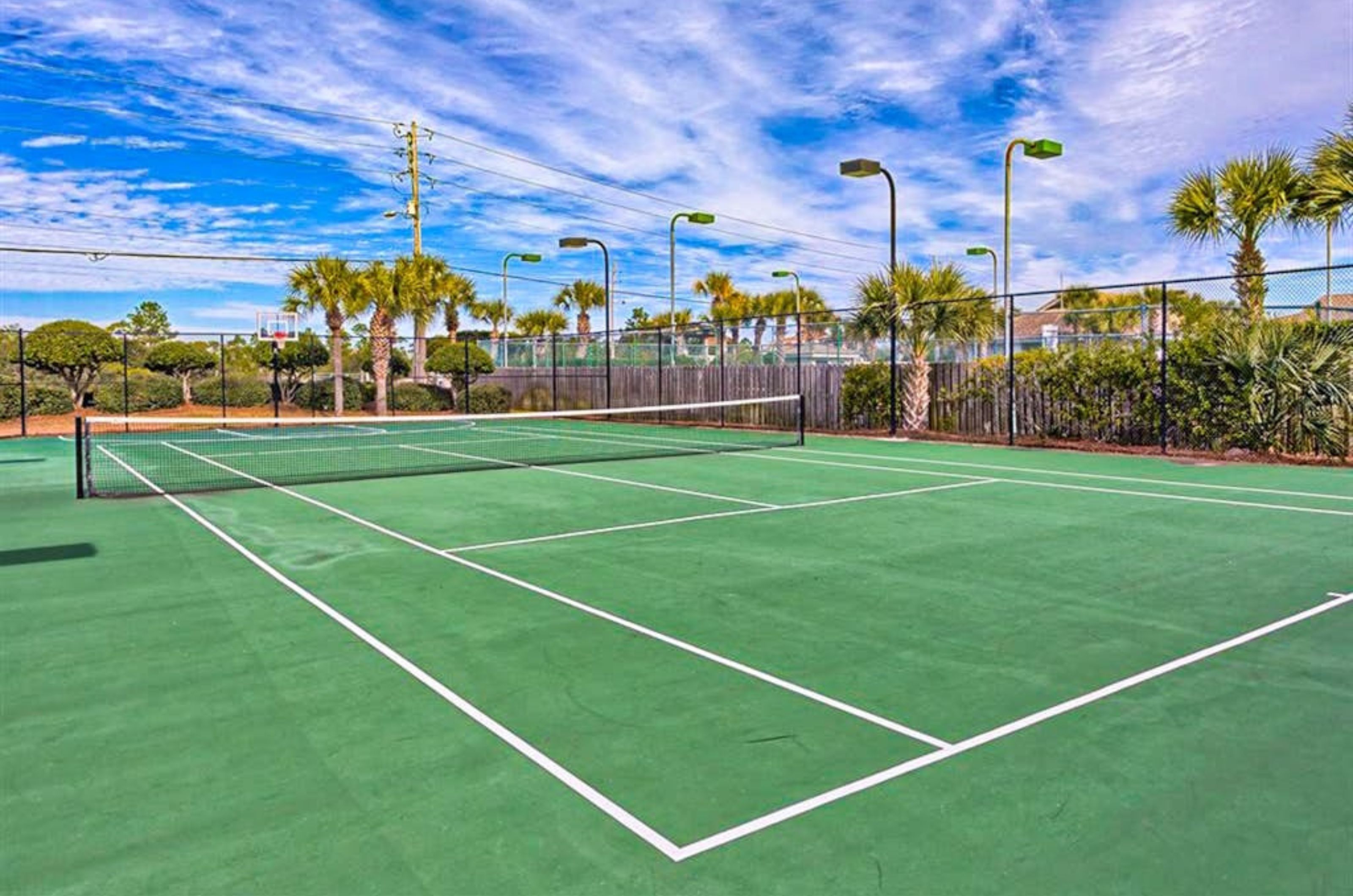 The outdoor tennis courts at Shoalwater Condominiums in Orange Beach Alabama