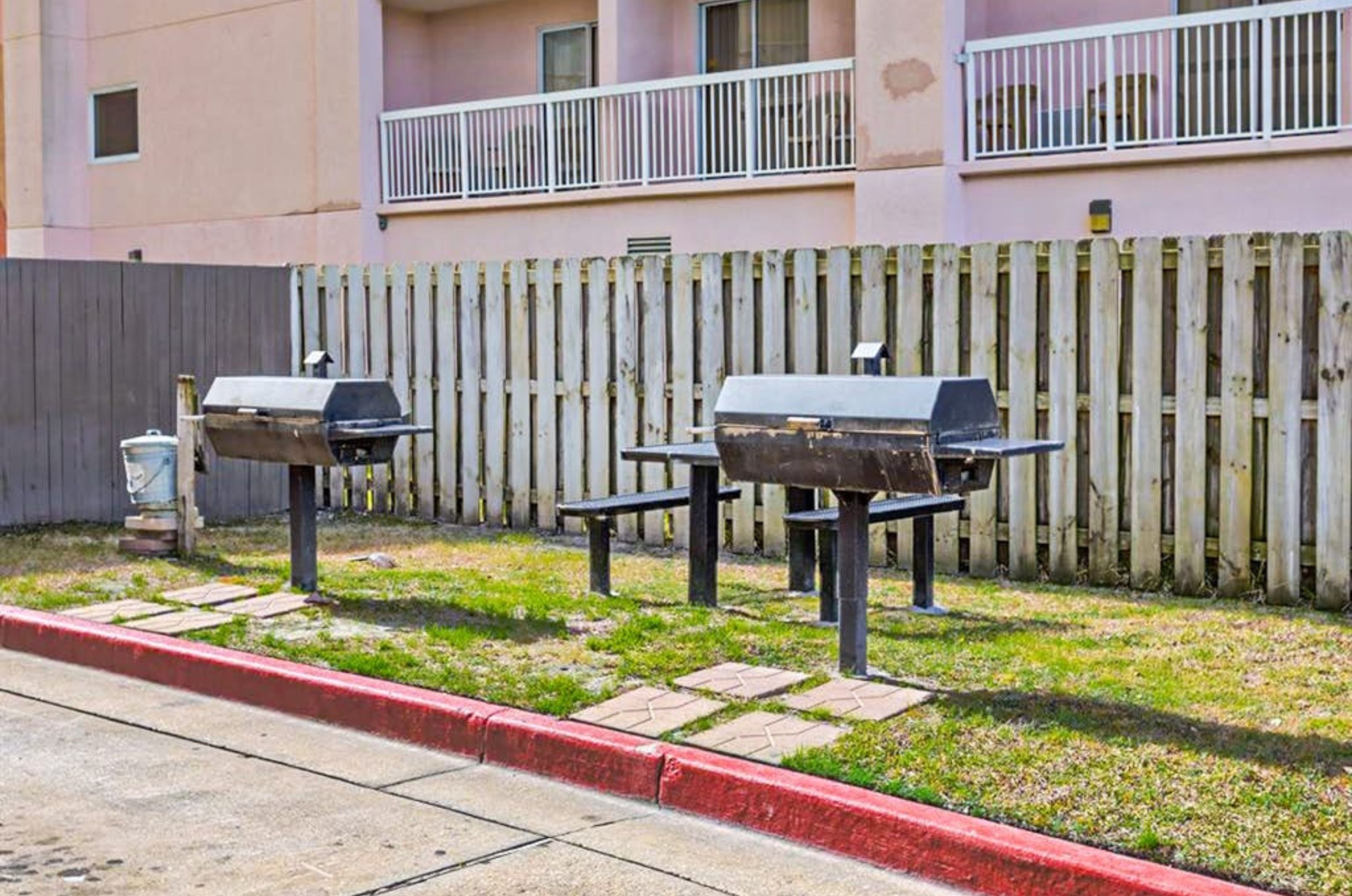 The outdoor barbecue grills at Shoalwater Condominiums in Orange Beach Alabama 